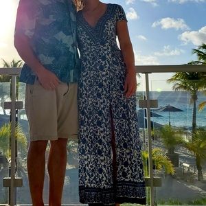 Blue Lulus Mediterranean style dress